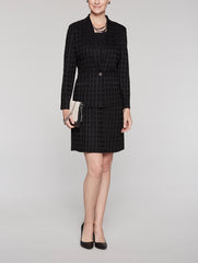Black Grid Texture Jacket Color Black