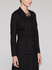 Black Grid Texture Jacket Color Black