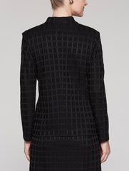Black Grid Texture Jacket Color Black