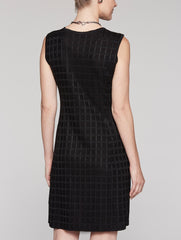 Black Grid Texture Dress Color Black