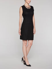 Black Grid Texture Dress Color Black