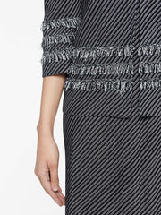 Bias Pattern Fringe Jacket Color Black/White