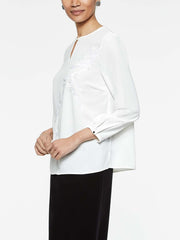 Applique Blouse Color White