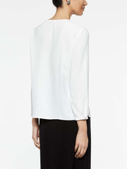 Applique Blouse Color White