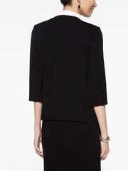 Abstract Grid Embroidery Jacket Color Black/Grey/Sugar Pink