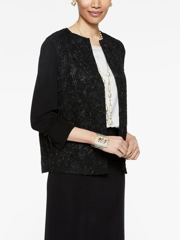 Beaded Rose Jacket Color Black