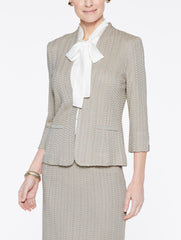 Basketweave Textured Jacket Color Almond Beige