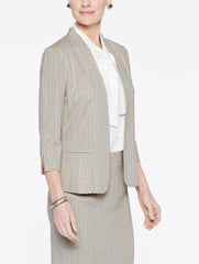 Basketweave Textured Jacket Color Almond Beige