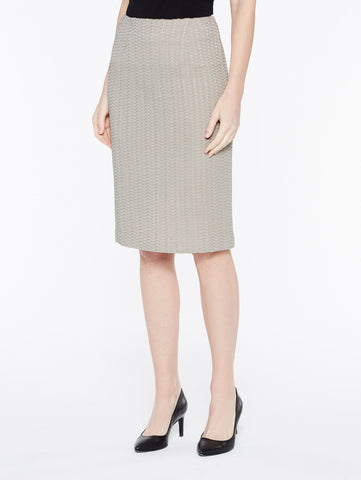 Basketweave Textured Skirt Color Almond Beige