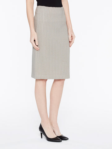 Basketweave Textured Skirt Color Almond Beige