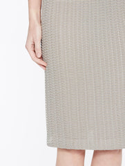 Basketweave Textured Skirt Color Almond Beige Premium Detail