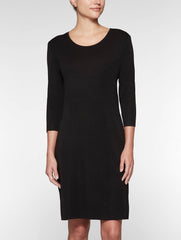 Black 3/4 Sleeve Sheath Dress
