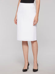 25'' Knit Lined Skirt, White, Plus Size