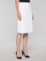 25'' Knit Lined Skirt, White, Plus Size