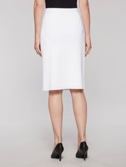 25'' Knit Lined Skirt, White, Plus Size